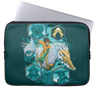 Aquaman Riding Seahorse Across Kingdoms Laptop Sleeve