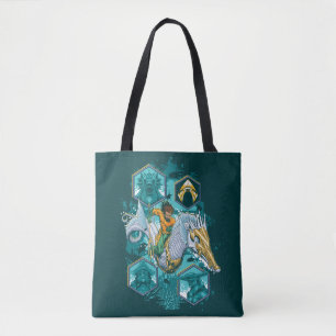 Aquaman Riding Seahorse Across Kingdoms Tote Bag