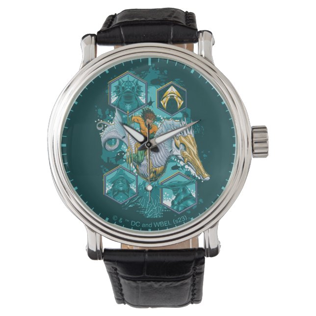 Aquaman Riding Seahorse Across Kingdoms Watch (Front)