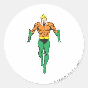 Aquaman Runs Classic Round Sticker