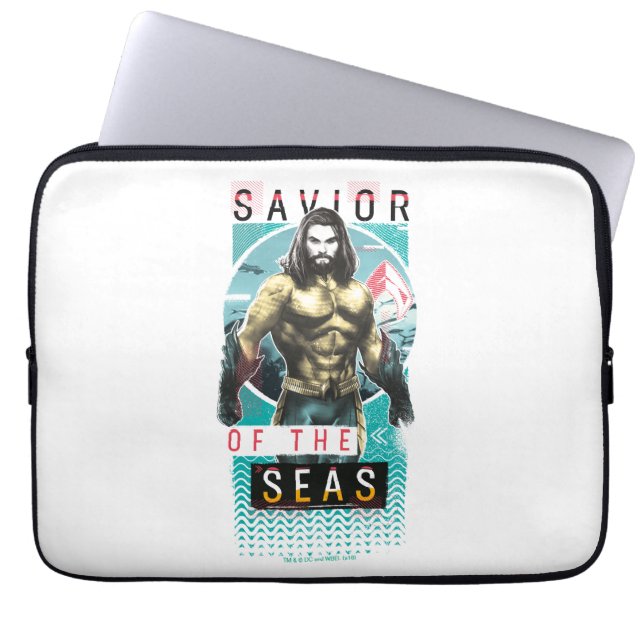 Aquaman | "Saviour Of The Seas" Modernist Graphic Laptop Sleeve (Front)