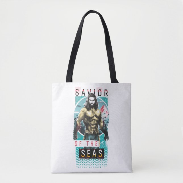 Aquaman | "Saviour Of The Seas" Modernist Graphic Tote Bag (Front)