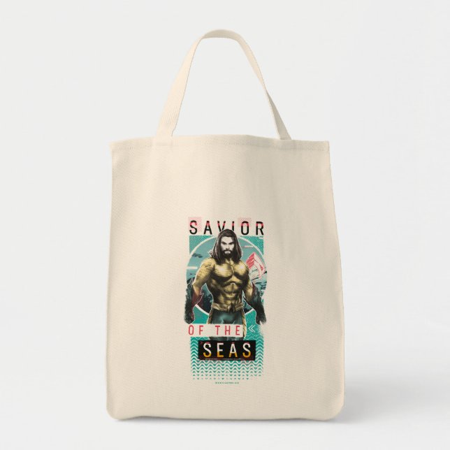 Aquaman | "Saviour Of The Seas" Modernist Graphic Tote Bag (Front)