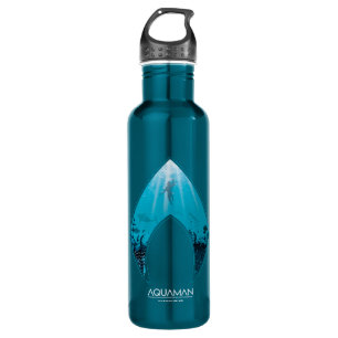 Aquaman   See Through Aquaman Logo Ocean Graphic 710 Ml Water Bottle