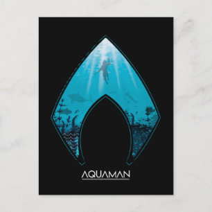 Aquaman   See Through Aquaman Logo Ocean Graphic Postcard