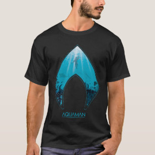 Aquaman   See Through Aquaman Logo Ocean Graphic T-Shirt