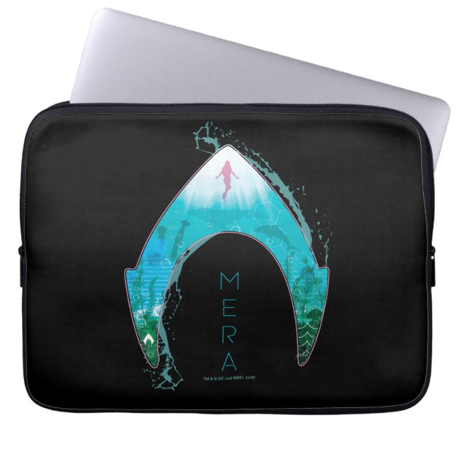 Aquaman | See Through Mera Symbol Ocean Graphic Laptop Sleeve (Front)