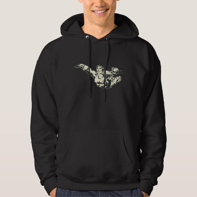 Aquaman Soars BW Hoodie (Front)
