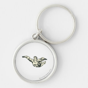 Aquaman Soars BW Key Ring