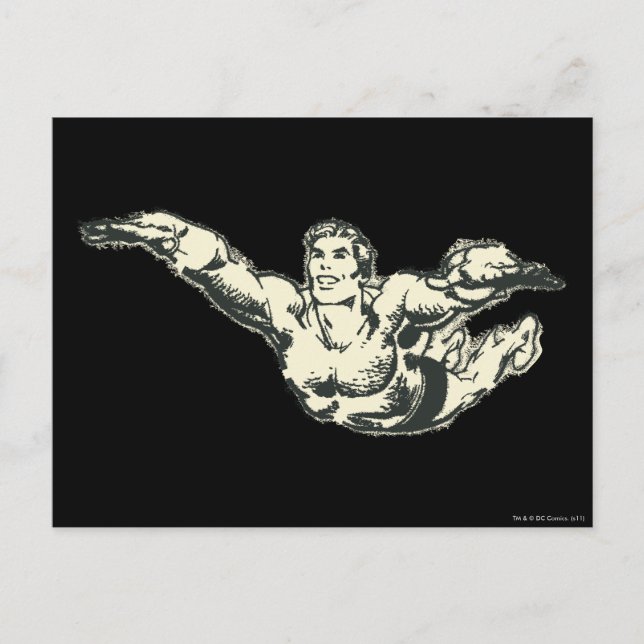 Aquaman Soars BW Postcard (Front)