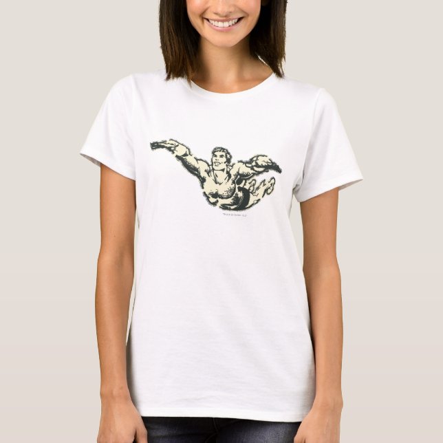 Aquaman Soars BW T-Shirt (Front)