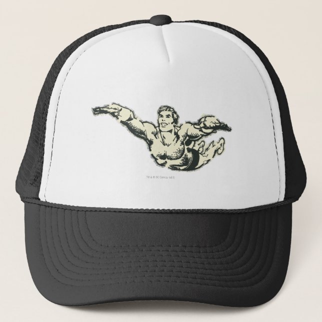 Aquaman Soars BW Trucker Hat (Front)