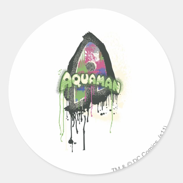 Aquaman - Twisted Innocence Letter Classic Round Sticker (Front)