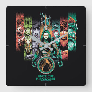 Aquaman   "Unite The Kingdoms" Atlanteans Graphic Square Wall Clock