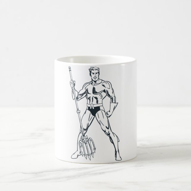 Aquaman with Pitchfork BW Coffee Mug (Center)