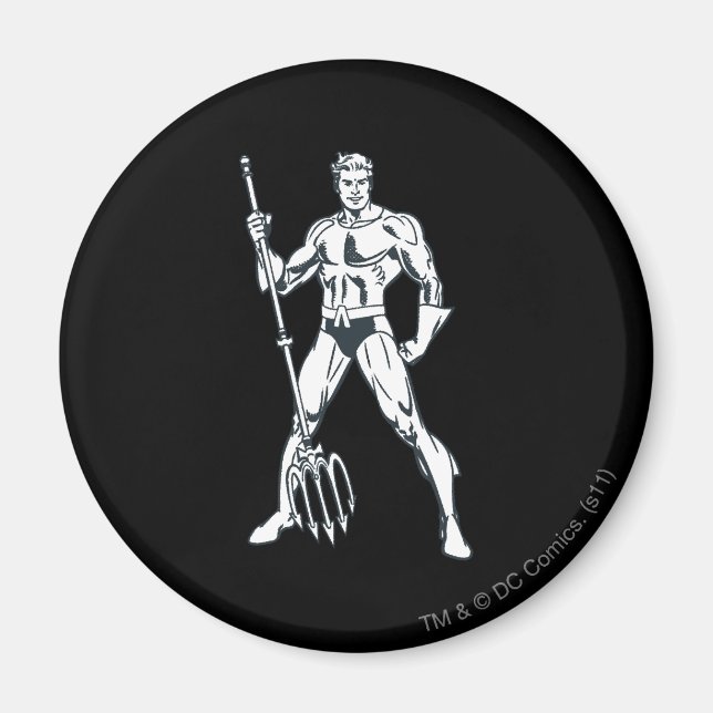 Aquaman with Pitchfork BW Magnet (Front)