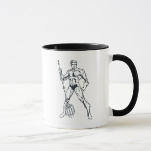 Aquaman with Pitchfork BW Mug