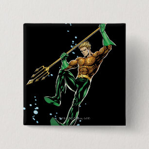 Aquaman with Spear 15 Cm Square Badge
