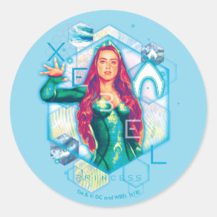 Aquaman   Xebel Princess Mera Hexagonal Graphic Classic Round Sticker