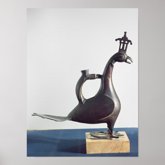 Aquamanile in the form of a peacock poster (Front)