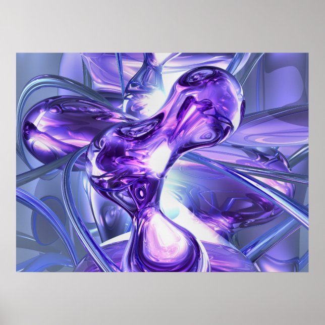 Aquamarine Abstract Poster (Front)