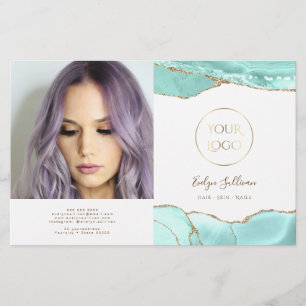 Aquamarine agate bifold brochure