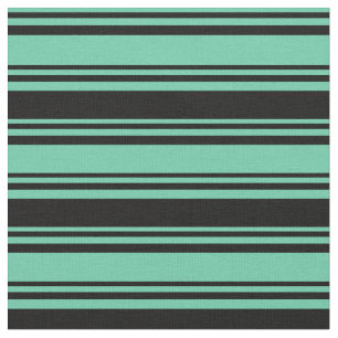 Aquamarine and Black Coloured Lines Pattern Fabric