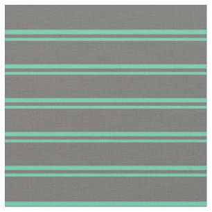 Aquamarine and Dim Grey Lines Fabric