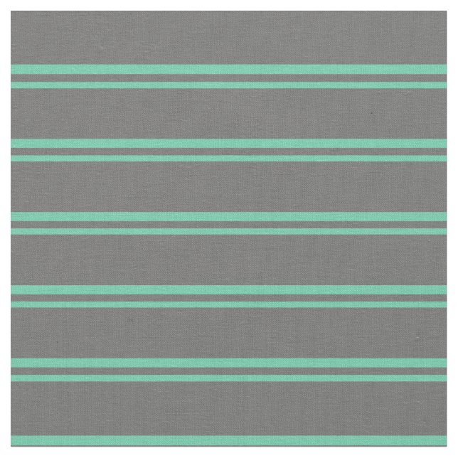 Aquamarine and Dim Grey Lines Fabric (Close Up)
