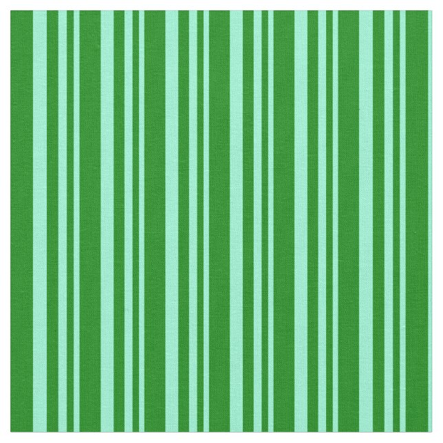 Aquamarine and Green Coloured Lines Pattern Fabric (Close Up)