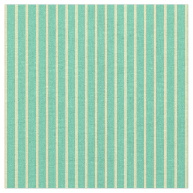 Aquamarine and Tan Stripes Fabric (Close Up)