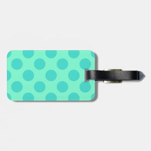 Aquamarine and Turquoise Polka Dots Luggage Tag