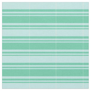 Aquamarine and Turquoise Stripes Pattern Fabric