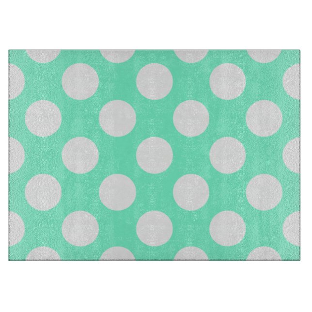 Aquamarine and White Dots Cutting Board (Front)