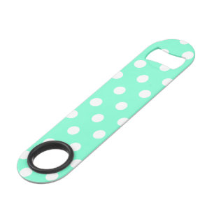 Aquamarine and White Polka Dot