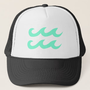 Aquamarine Aquarius Zodiac Symbol Trucker Hat