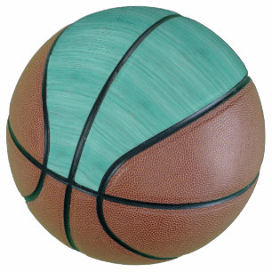 Aquamarine Bamboo Wood Grain Look Basketball