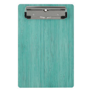 Aquamarine Bamboo Wood Grain Look Mini Clipboard