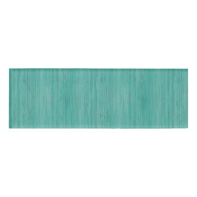 Aquamarine Bamboo Wood Grain Look Name Tag (Front)