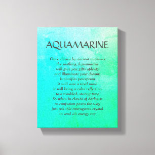 Aquamarine birthstone - March poem art canvas