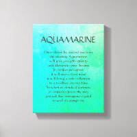 Aquamarine birthstone - March poem art canvas