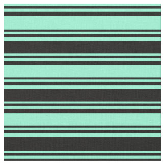 Aquamarine & Black Coloured Pattern Fabric