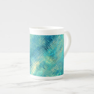 Aquamarine Blue Crystal Gel Texture Bone China Mug