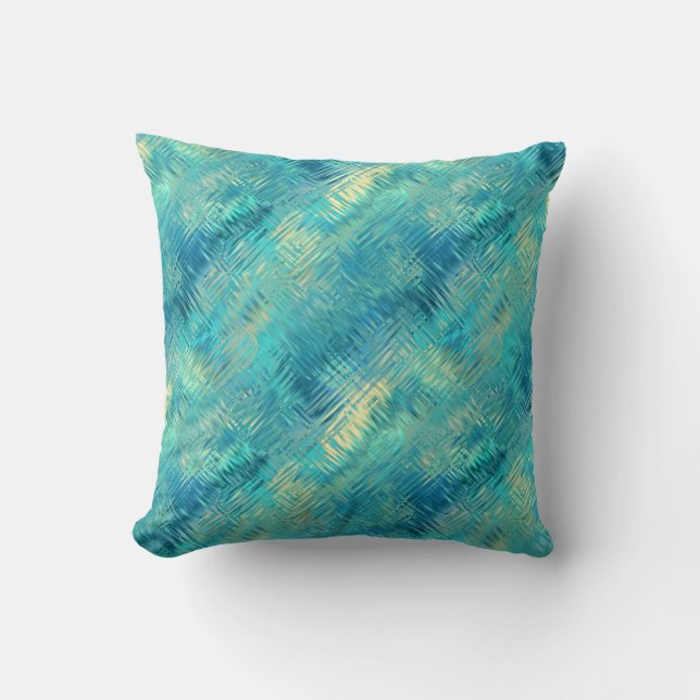 Aquamarine Blue Crystal Gel Texture Cushion (Front)