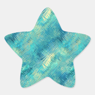 Aquamarine Blue Crystal Gel Texture Star Sticker