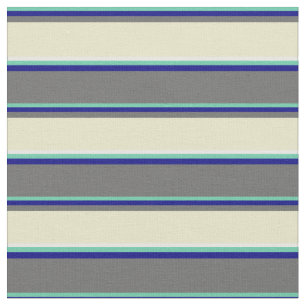 Aquamarine, Blue, Dim Grey, Pale Goldenrod & White Fabric