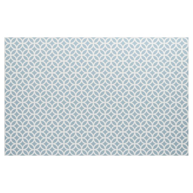 Aquamarine Blue Geometric Pattern Fabric (Yard)