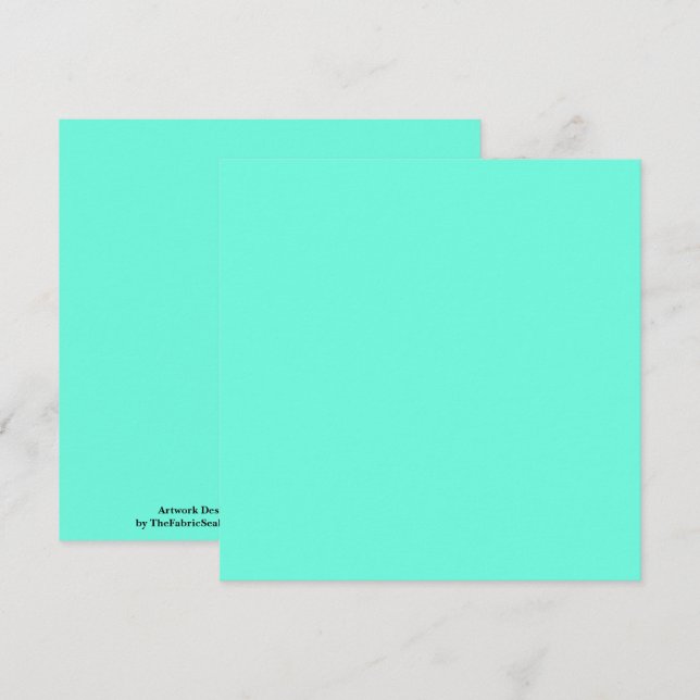 Aquamarine Blue Green Turquoise Solid Colour Card (Front/Back)
