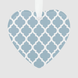 Aquamarine Blue Moroccan Tile Trellis Ornament