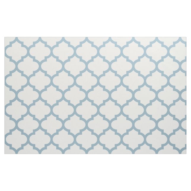 Aquamarine Blue Moroccan Trellis Pattern Fabric (Fat Quarter)